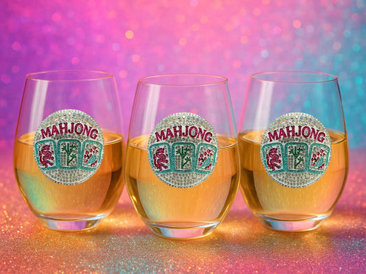 Mahjong Stemless Jeweled Wine Glass - The Queens Jewels