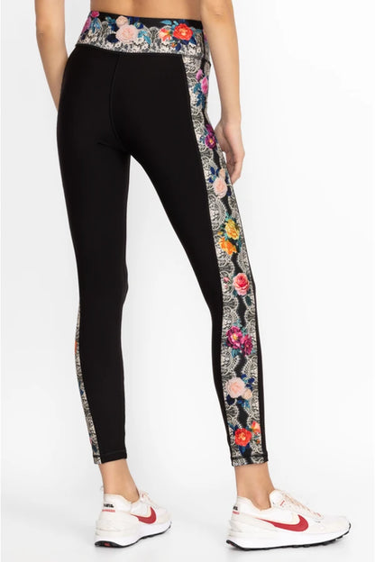 Rose Lace Bee Active Leggings With Pockets - Johnny Was