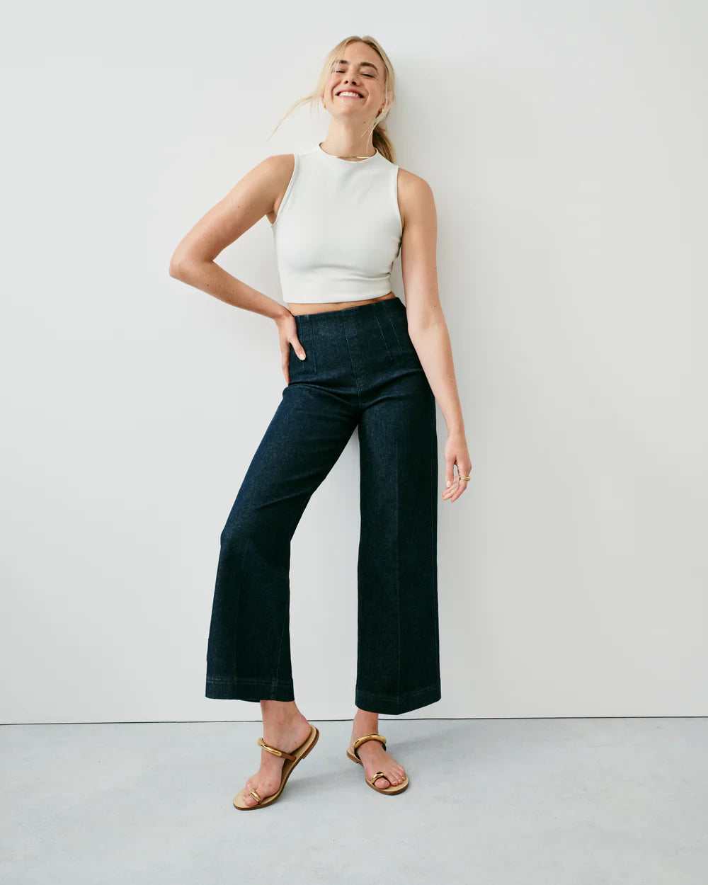 Cropped Wide-Leg Jeans Raw Indigo - SPANX