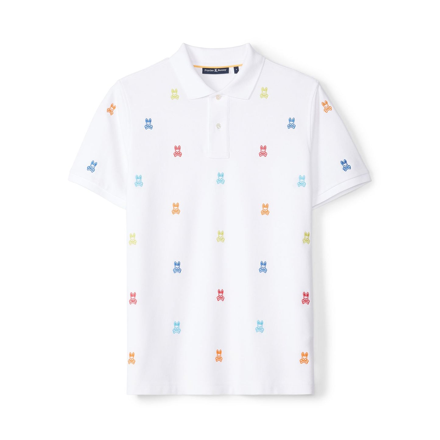 Bonham All Over Bunny Pique Polo White - Psycho Bunny