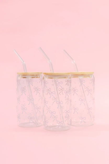 Pink Bow Latte Glass - Rock Paper Scissors