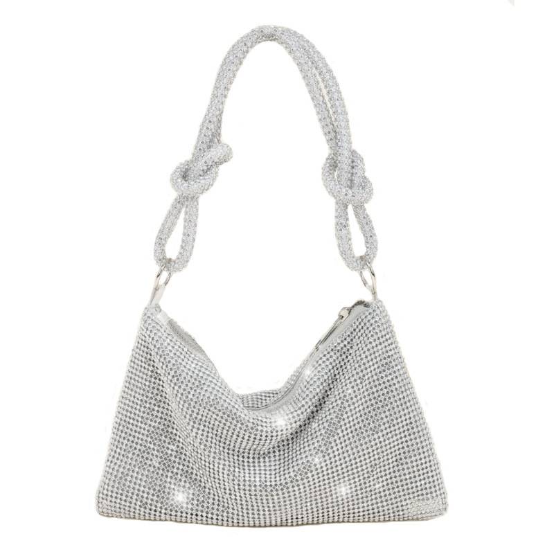 Sequin Glitter Shoulder Handbag Silver - Jackie Z Style Co.