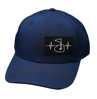Golf 6 Panel Hat Dark Blue - The Heartbeat Beat