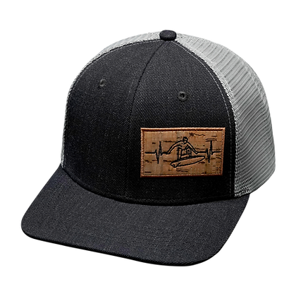 Surf 6 Panel Hat Charcoal/Gray - The Heartbeat Brand