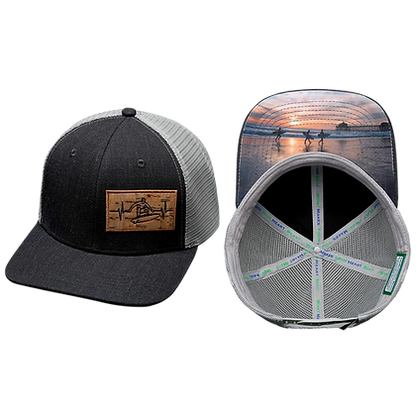 Surf 6 Panel Hat Charcoal/Gray - The Heartbeat Brand