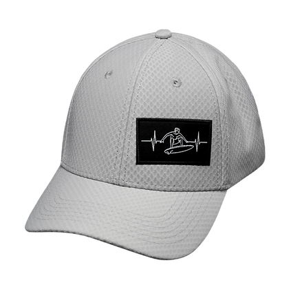 Surf 6 Panel Air Mesh Athletic Fit Hat Gray - The Heartbeat Brand
