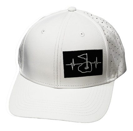 Golf 6 Panel Hat White - The Heartbeat Brand
