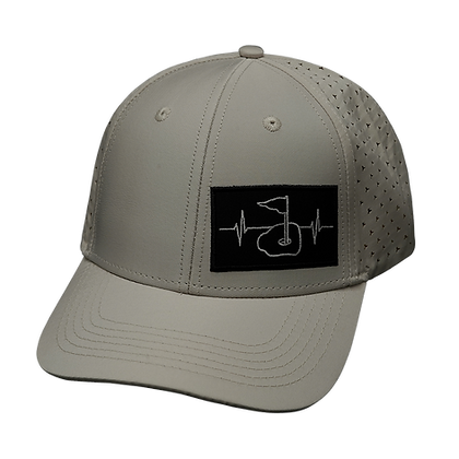 Golf 6 Panel Shallow Fit Hat Cream - The Heartbeat Brand