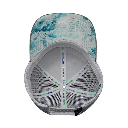 Florida 6 Panel Shallow Fit Hat Gray/White - The Heartbeat Brand