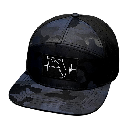 Florida 7 Panel Hat Navy Camo/Black - The Heartbeat Brand