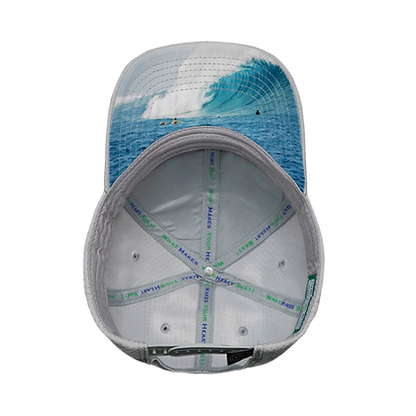 Surf 6 Panel Air Mesh Athletic Fit Hat Gray - The Heartbeat Brand