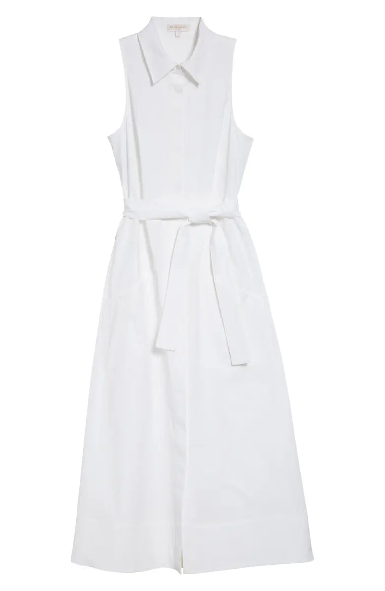 Darcey Cotton Poplin Sleeveless Midi Dress White - Ramy Brook