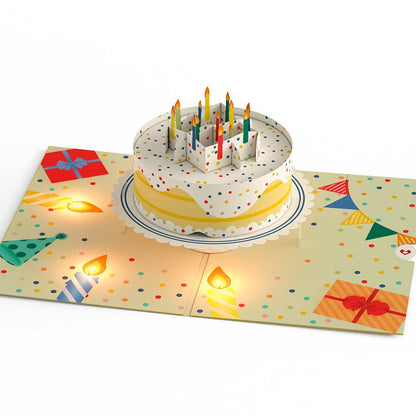 Happy Birthday Confetti Cake Music and Lights Pop-Up Card - Lovepop Cards