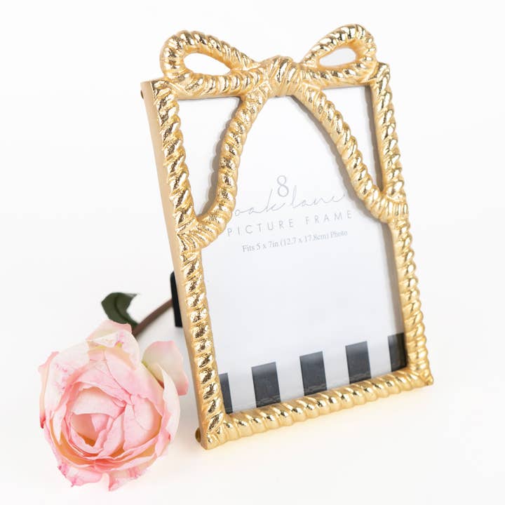 Gold Bow 5x7 Picture Frame - 8 Oak Lane