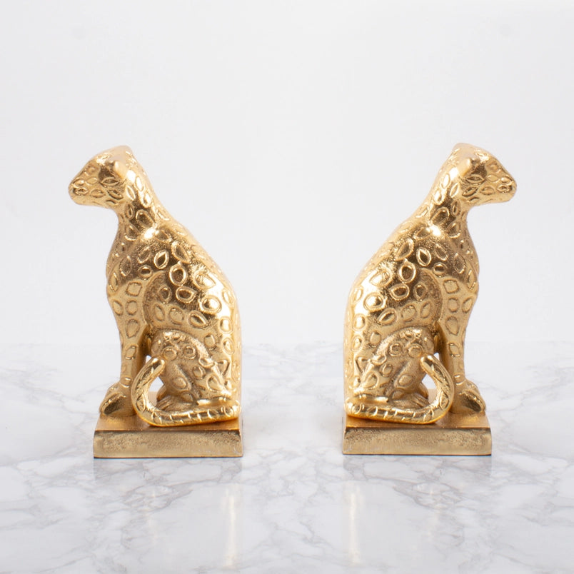 Gold Leopard Bookend Set - 8 Oak Lane