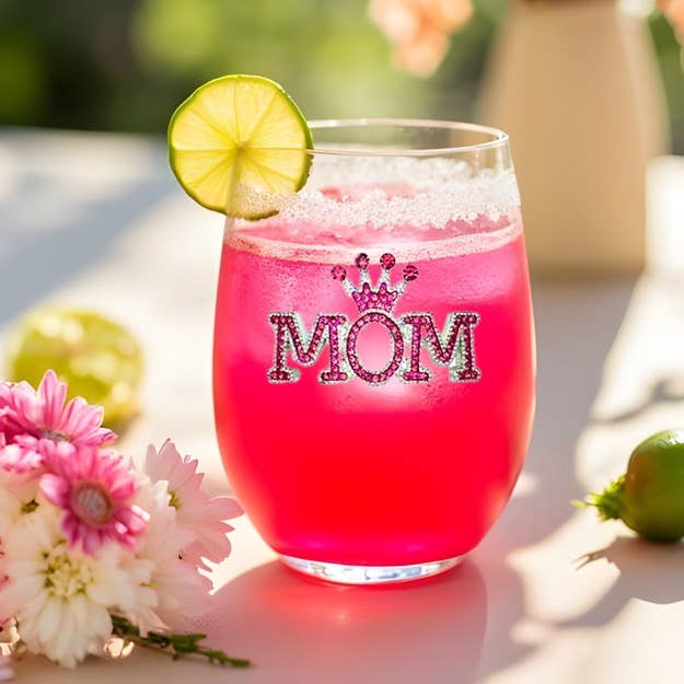 Mom Stemless Wine Glass - The Queens Jewels