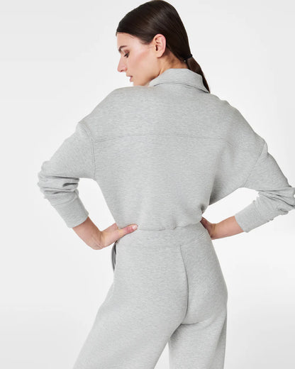 AirEssentials Long Sleeve Wide Leg Jumpsuit Light Heather Grey - SPANX