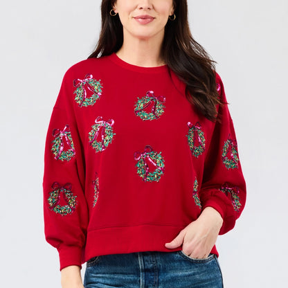 Millie Sweatshirt Berry Wreaths - Mary Square