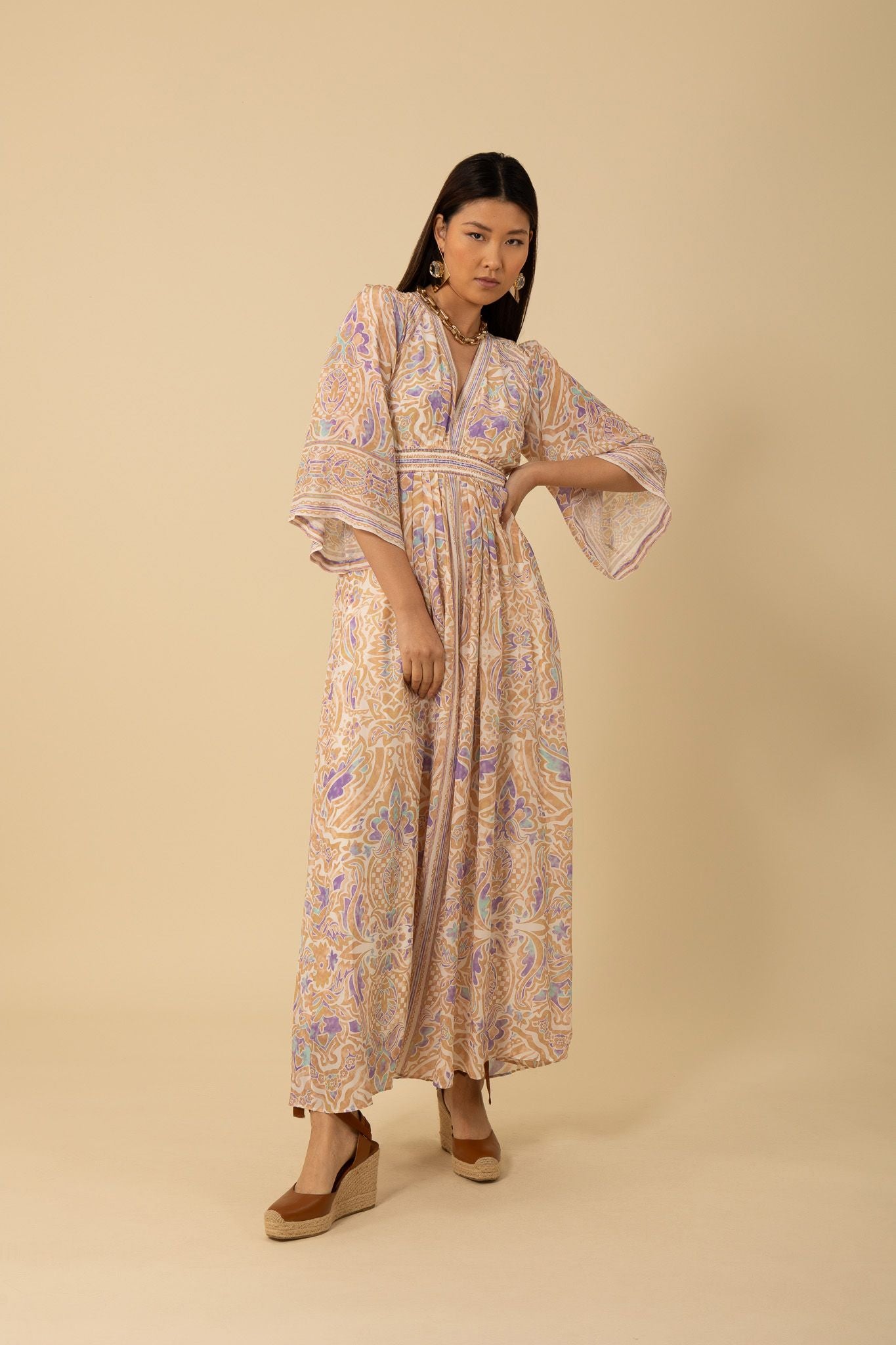 Abby Maxi Dress Beige - Hale Bob