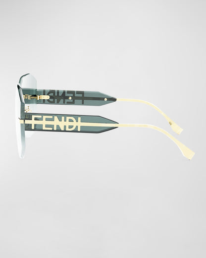 Fendigraphy Sunglasses Shiny Endura Gold / Gradient Green - FENDI