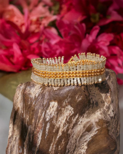 Handwoven Beaded Noor Bracelet Mint - Mayana Designs