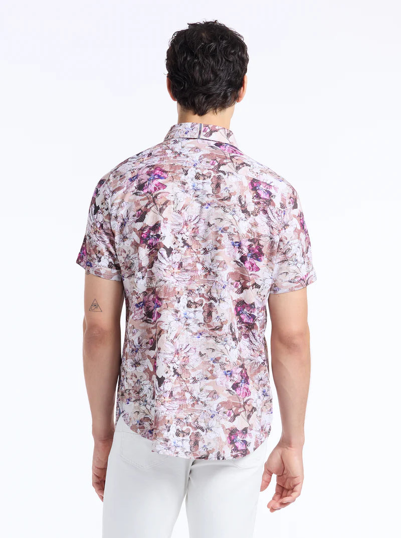 Shillingford Short Sleeve Button Down Shirt Tan - Robert Graham