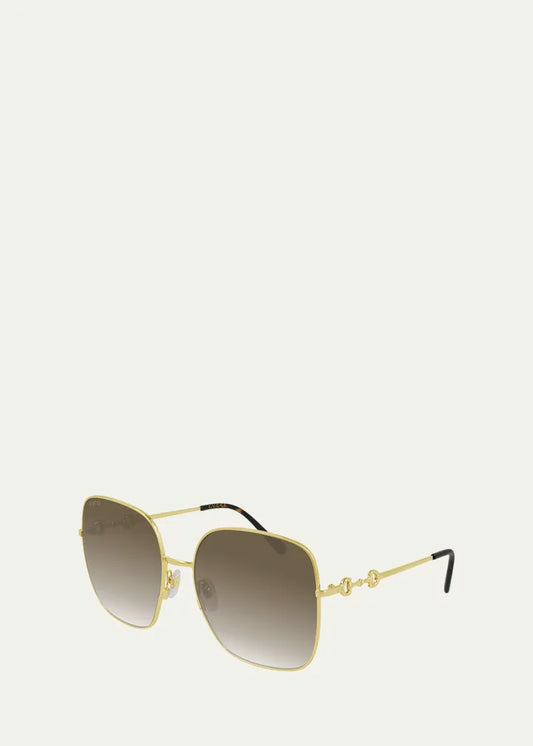 Women's Metal Sunglasses Brown- Gucci