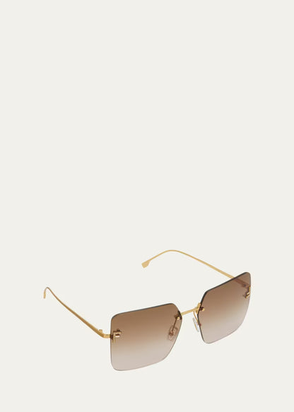 Fendi First Sunglasses Shiny Endura Gold/Gradient Bordeaux - Fendi