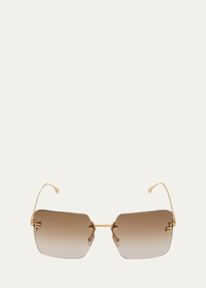 Fendi First Sunglasses Shiny Endura Gold/Gradient Bordeaux - Fendi