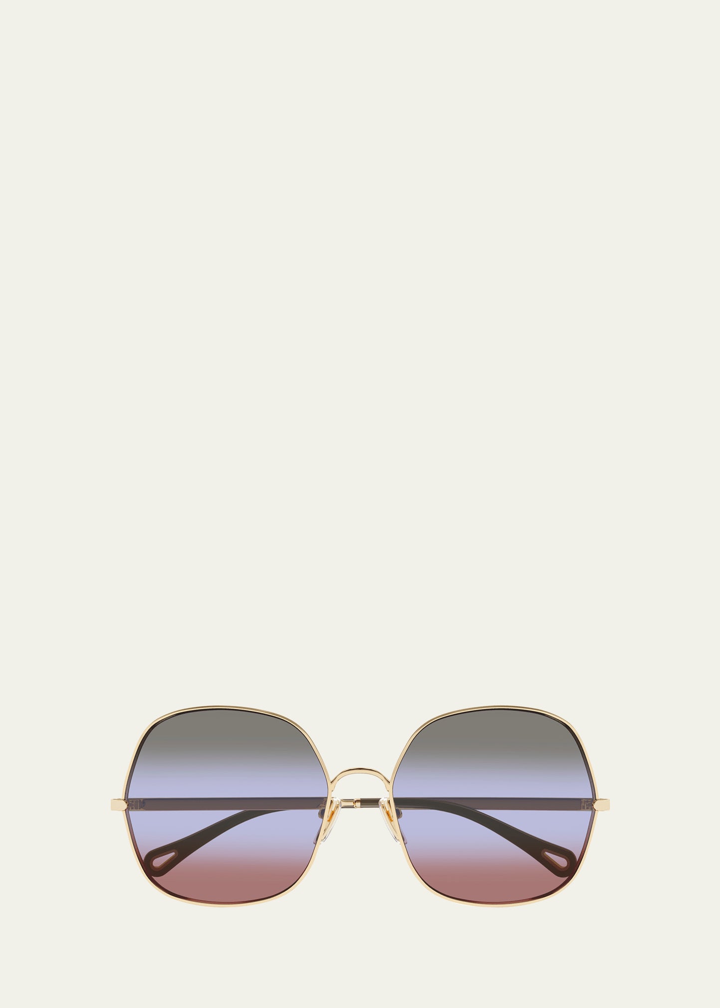 Round Sunglasses Gold/Green - Chloé