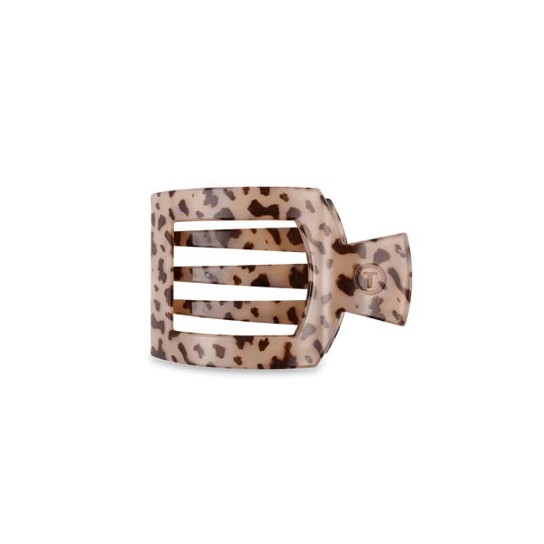 Small Flat Square Hair Clip Blonde Tortoise - TELETIES