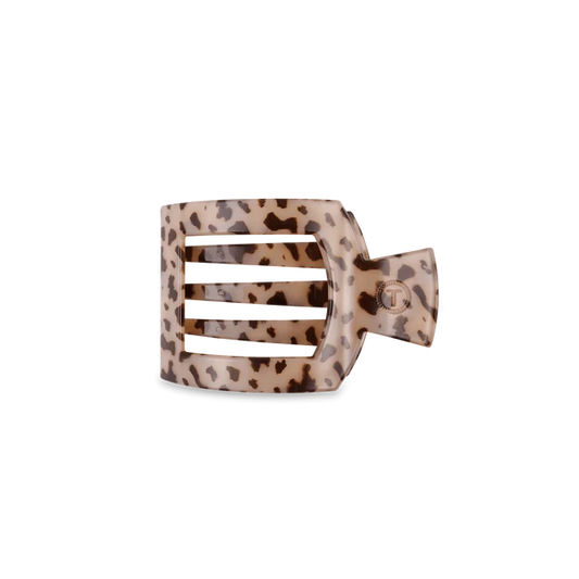 Small Flat Square Hair Clip Blonde Tortoise - TELETIES