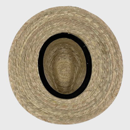 Indiana Palm Hat Half Moon Band Natural - Chisme Lifestyle