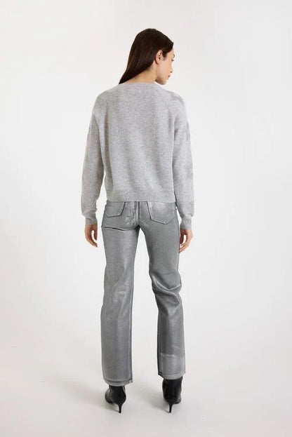 Star Dust Sleeve Crew Super Grey - Brodie Cashmere