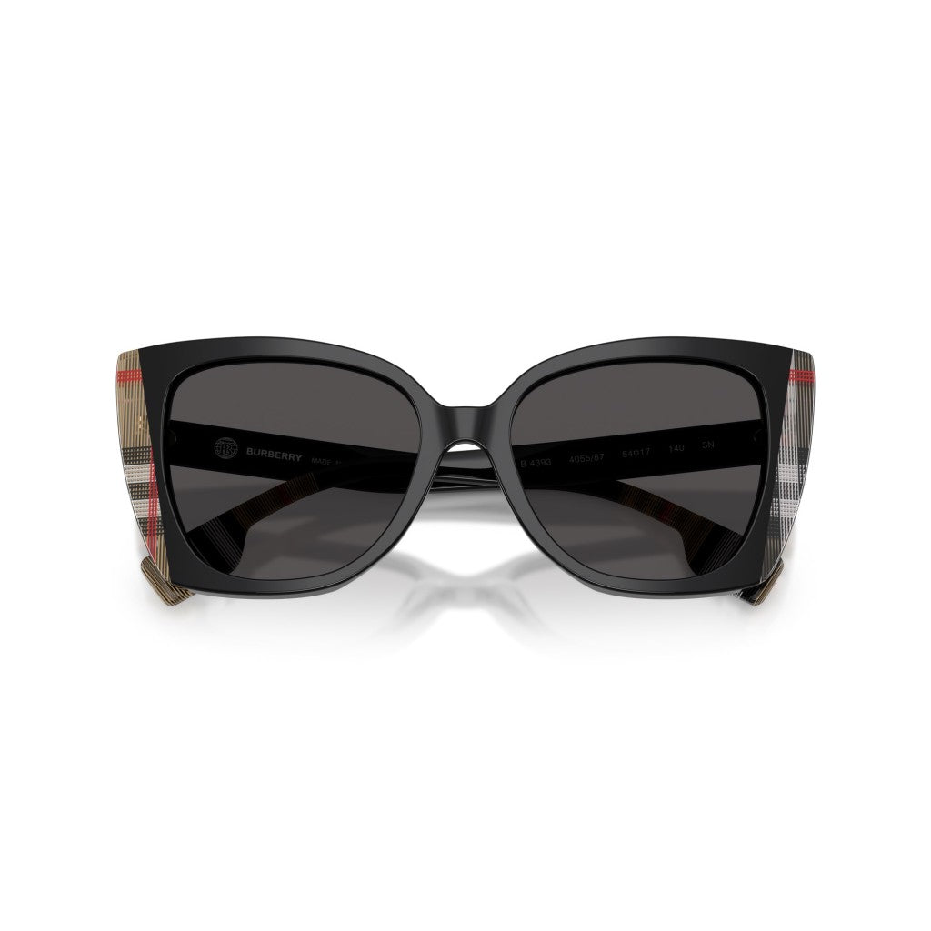 Meryl Cat-eye Sunglasses Black/Vintage Check - Burberry