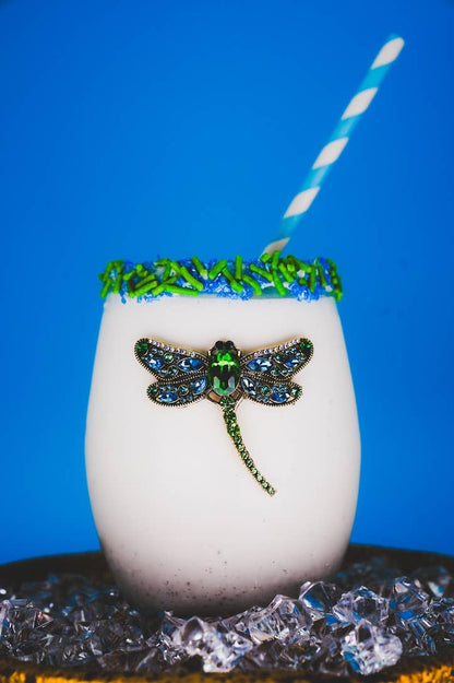 Dragonfly Jeweled Stemless Wine Glass - The Queens Jewels