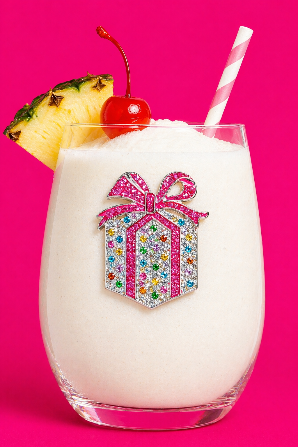 Birthday Present Jeweled Stemless Wine Glass - The Queens Jewels