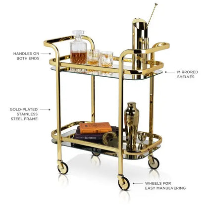 Belmont Gold Plated Bar Cart - Viski