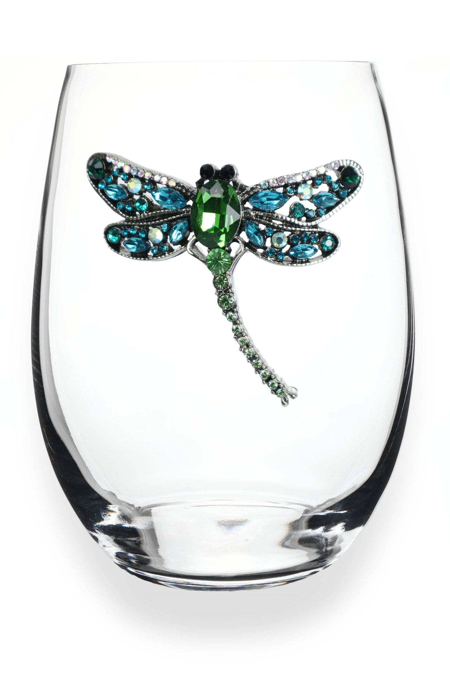 Dragonfly Jeweled Stemless Wine Glass - The Queens Jewels