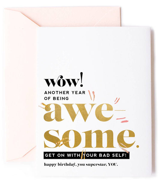 Year of Awesome Sweet Inspirational  Birthday Greeting Card - Kitty Meow Boutique