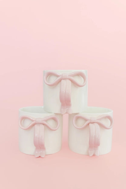 Ceramic Bow Mug Pink - Rock Paper Scissors