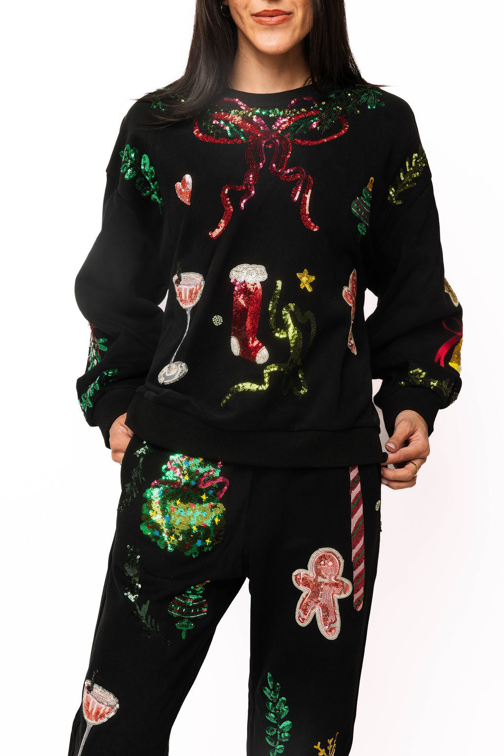 Christmas Icon Sweatshirt Black - Queen Of Sparkles