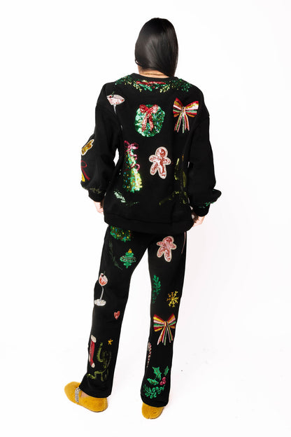 Christmas Icon Sweatshirt Black - Queen Of Sparkles