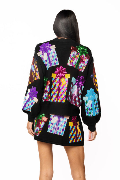 Present Cardigan Black Multi - Queen Of Sparkles