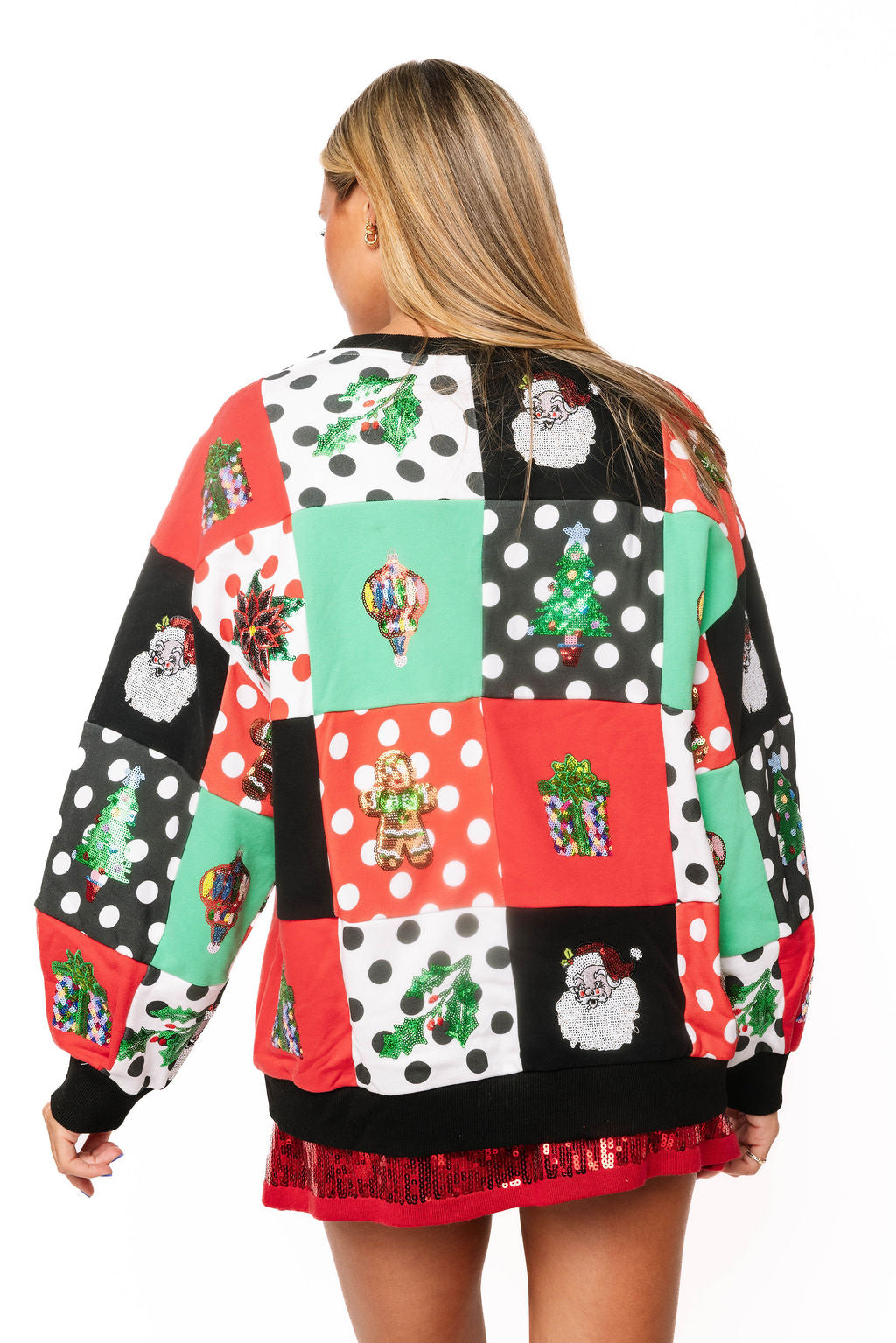Polka Dot Christmas Icon Sweatshirt Multi - Queen Of Sparkles