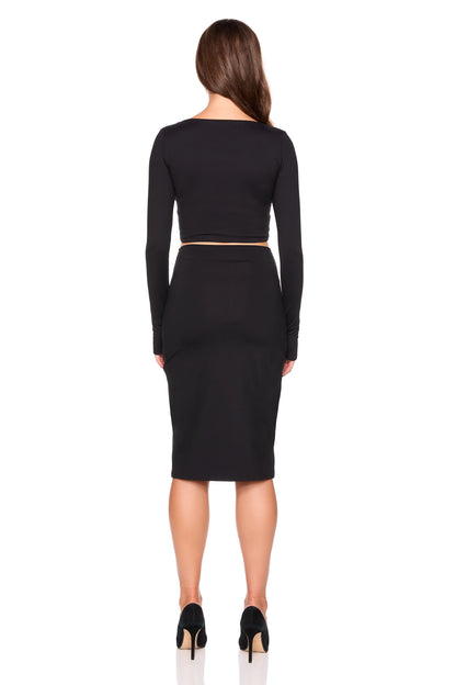 Essential Slim High Waist Skirt Black - Susana Monaco