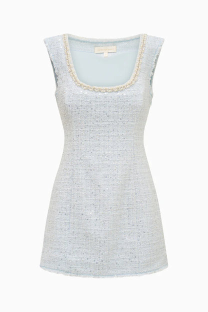 Adelaine Sequin Tweed Mini Dress Country Air - LoveShackFancy