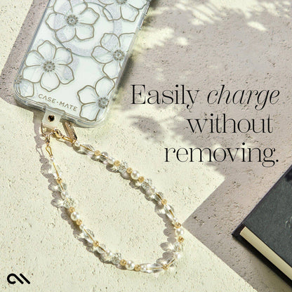 Crystal Pearl Gold Phone Charm - Case-Mate