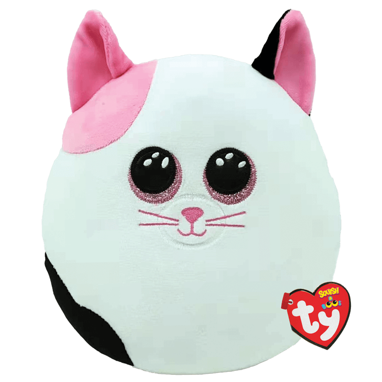 "Muffin" Cat Stuffed Animal Pink and White - TY