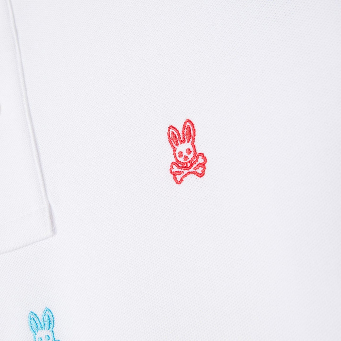 Bonham All Over Bunny Pique Polo White - Psycho Bunny